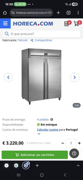 Armario Frigorifico profissional GN2/1 da Tefcold / Garantia