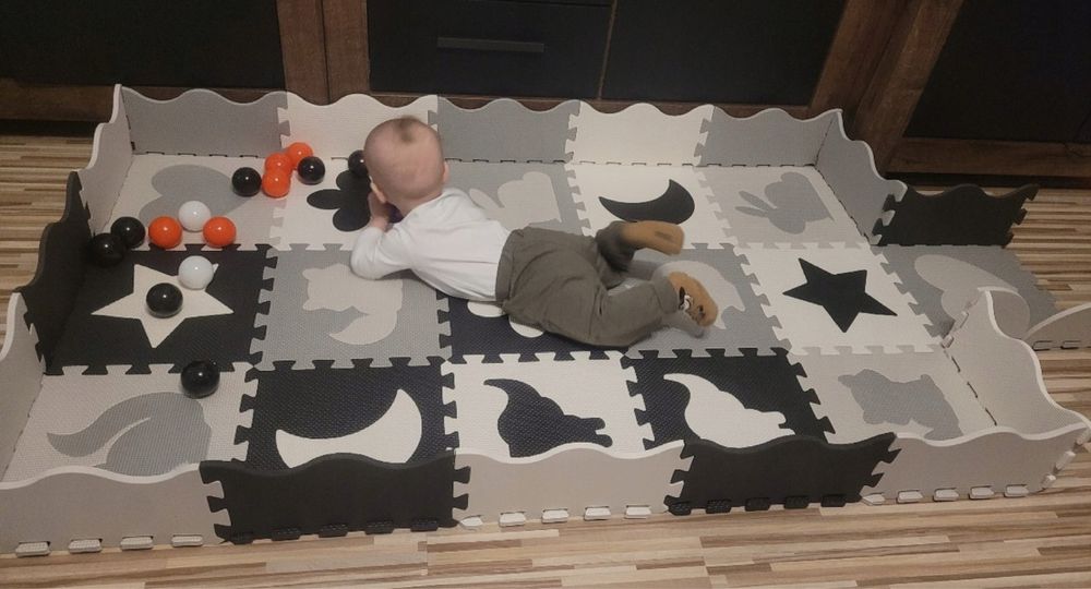 Duża mata piankowa puzzle dla dzieci 16 el. kojec edukacyjny