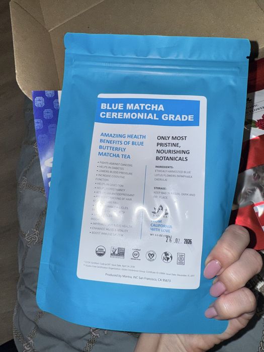 Blue mantra 100 гр, блакитна матча, синій тайський чай