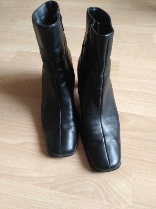 Buty botki ecco czarne skóra