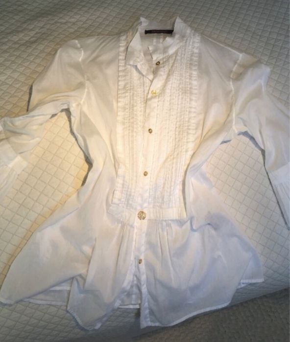 Camisa algodao chiffon ROBERTO CAVALLI semi transparente
