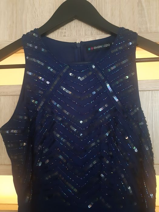 Sukienka krótka M granatowa cekiny wesele chrzciny komunia urodziny