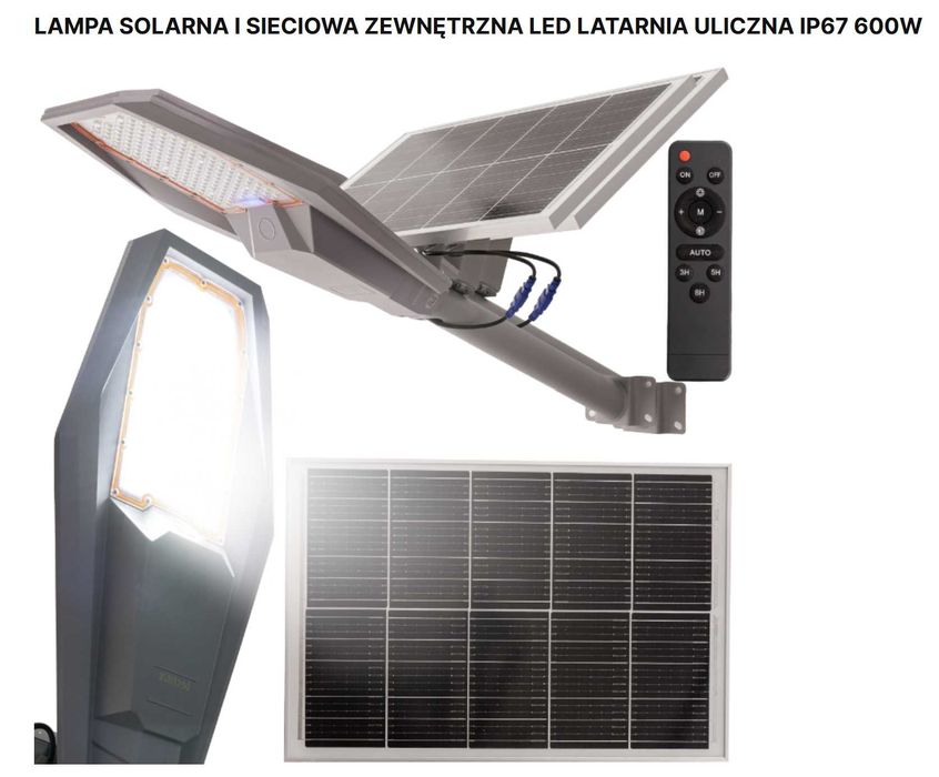 Lampa solarna  hybryda 300w IP67 zewnętrzna led SMD