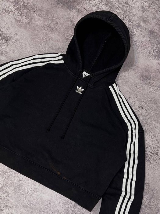 Худи Adidas кроп три полоски