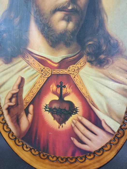 Obraz Jezus Chrystus, reprodukcja na drewnie