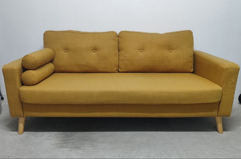 Sofá Fixo Tatum – Amarelo / Amarelo-Dourado