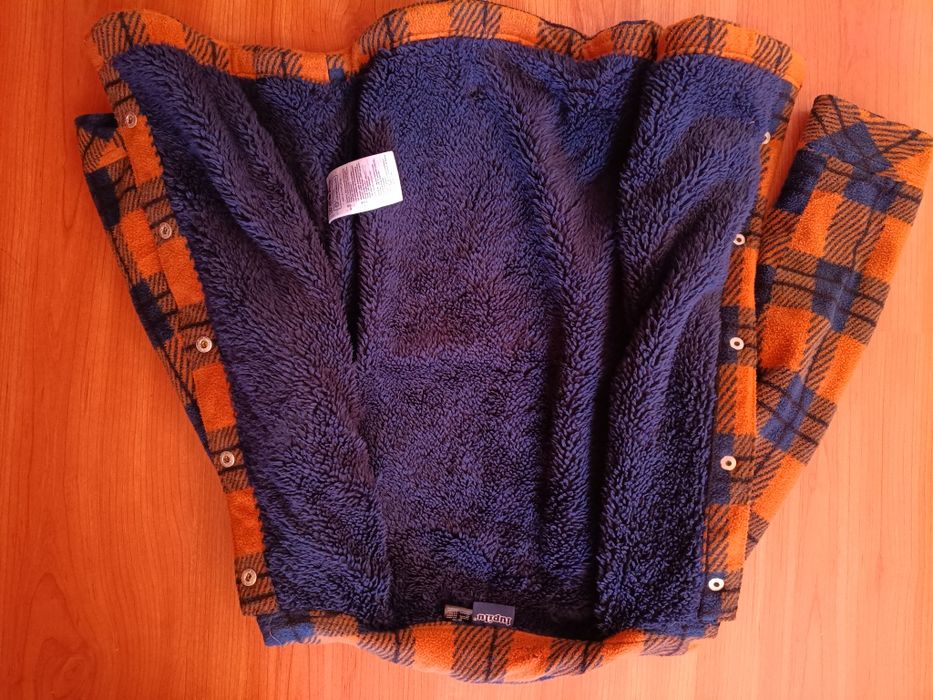 Casaco shacket/ Sobretudo Lupilu Forrado a Borreguito (Xadrez Laranja)