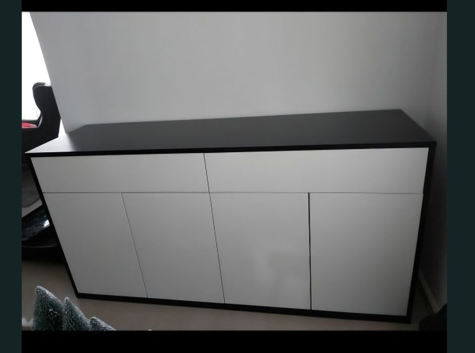 Sapateira + Aparador moderno preto e branco – oportunidade