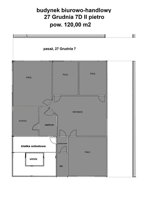 Biurowiec Muchowiecka ul. 27 Grudnia 7D II piętro 120,00 m2
