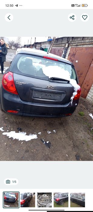 Разборка Kia ceed цвет 5К четверть дверь двигатель 1,6 крыло зеркало