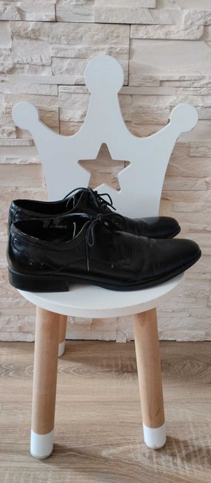 Buty eleganckie na wiązanie męskie czarne r.45
