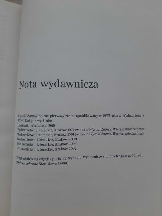Wysoki zamek – Stanisław Lem