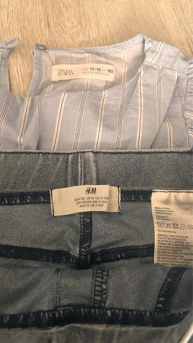 Кльош штани кофта zara H&M джинсовка  на дівчинку 9/10/11 134/140/146