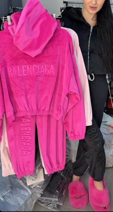 Dres damski hit welur Balensiaga M pink,chocolate