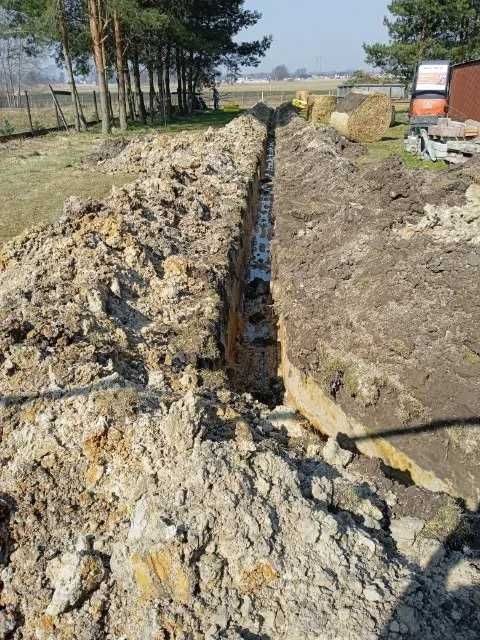 Usługi Mini Koparką Przyłącza wody kanalizacji Wiertnica Frezarka pni
