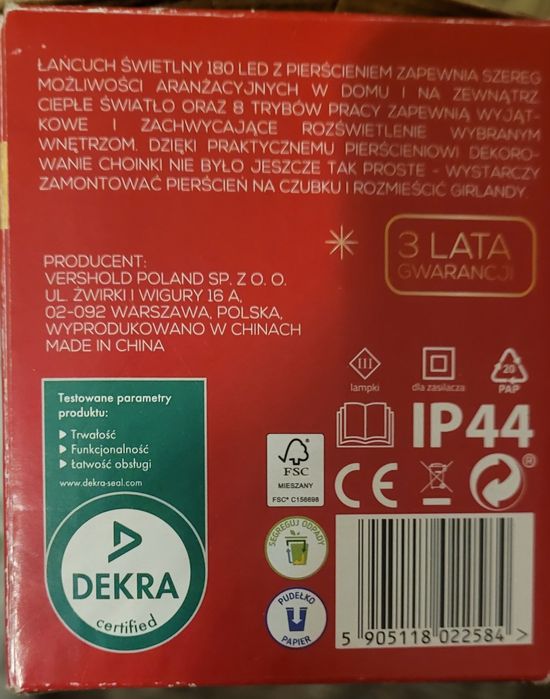 Nowe lampki/ światełka na choinkę/ łańcuch świetlny LED z pierścieniem