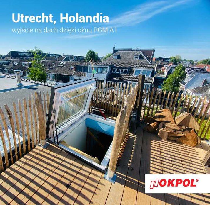 Okno wyłazowe do płaskiego dachu OKPOL PGM A1 120x90