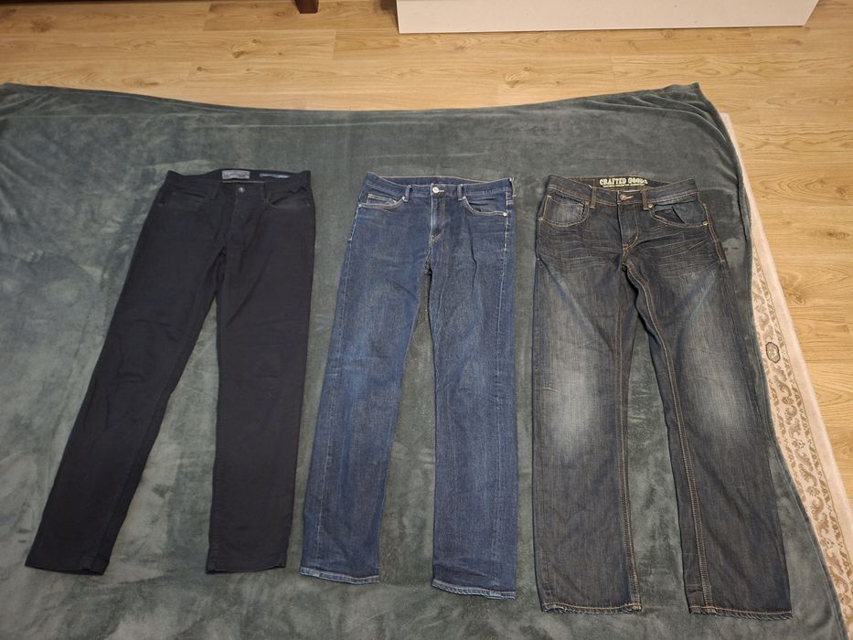 5 szt. Spodnie męskie 32/32 L/32 jeansy, czarne, C&A