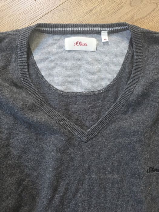 Zestaw 2x Męski sweter V-neck (w serek) Tommy Hilfiger & s.Oliver XL