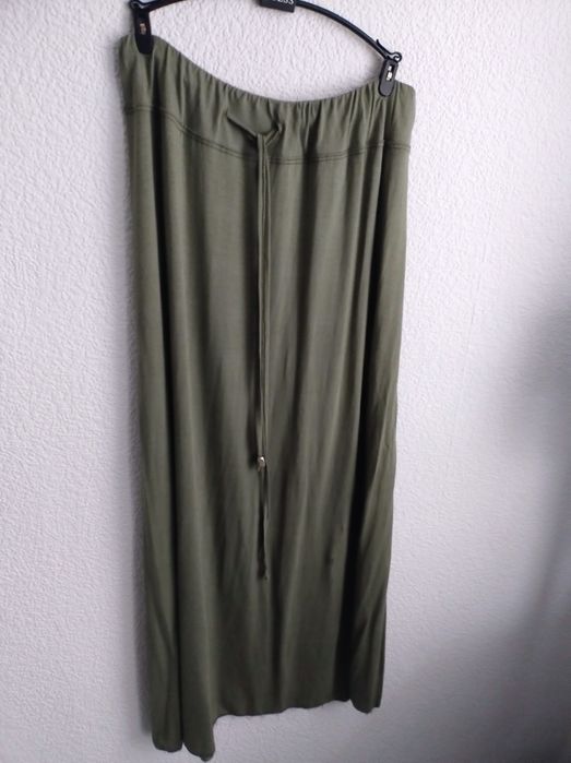 Spódnica khaki, oliwkowa wiązana
