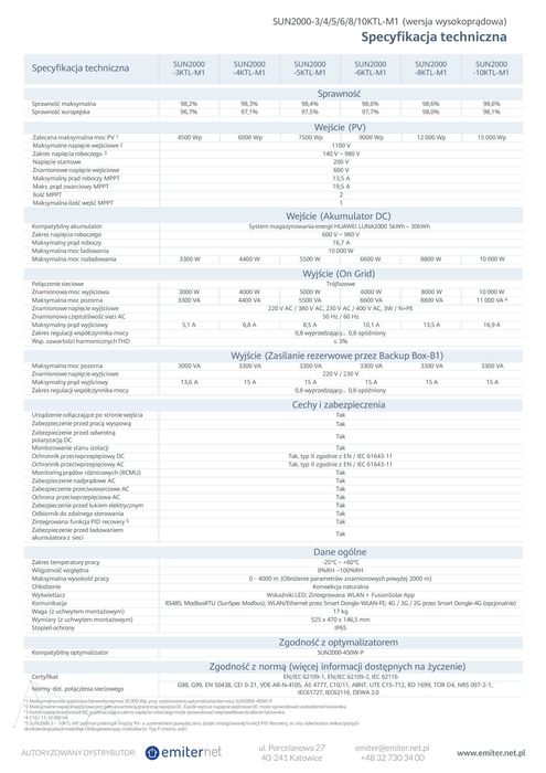 Falownik Huawei Hybrydowy SUN2000-6KTL-M1-HC 6kW 2xMPPT 10,1A 3-Fazowy