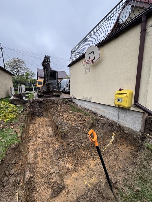 Uslugi koparką roboty ziemne kompleksowe transport wozidlo koparka