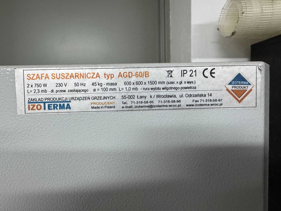 Szafa suszarnicza IZOTERMA AGD-60B