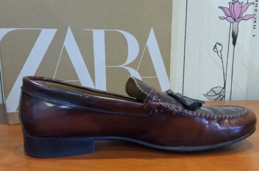 Продам мужские кожаные оригинальн туфли лоферы Zara man . Испания
