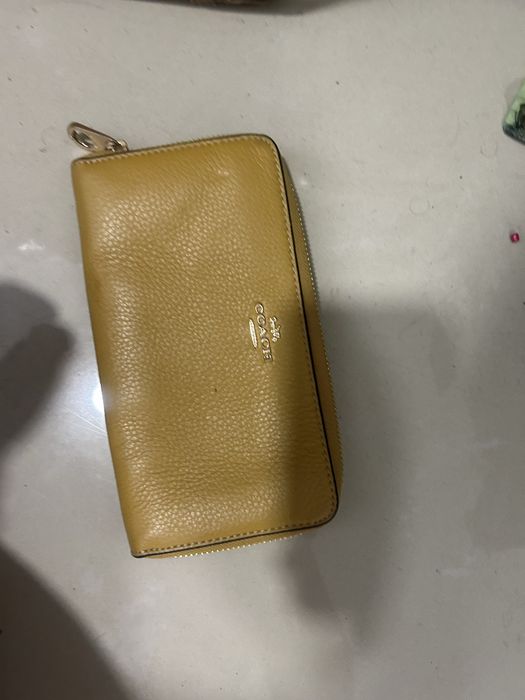 Carteira porta moedas coach em pele