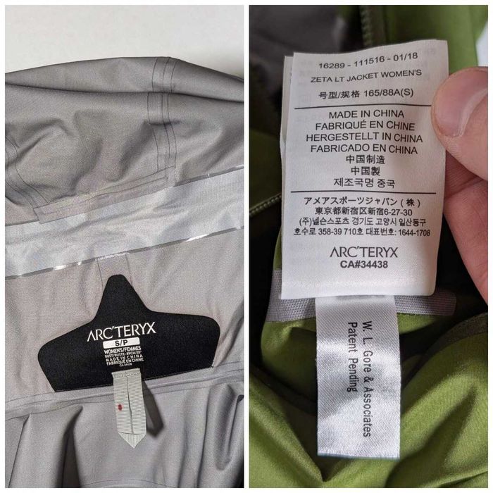 Дощовик Arc'teryx Zeta LT Jacket оригінал S розмір стан нова річ сток
