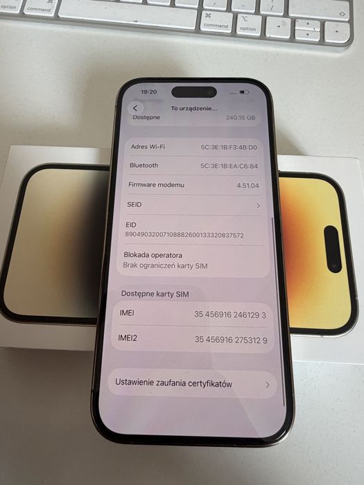 Bateria 100% iPhone 14 Pro 256gb Gold