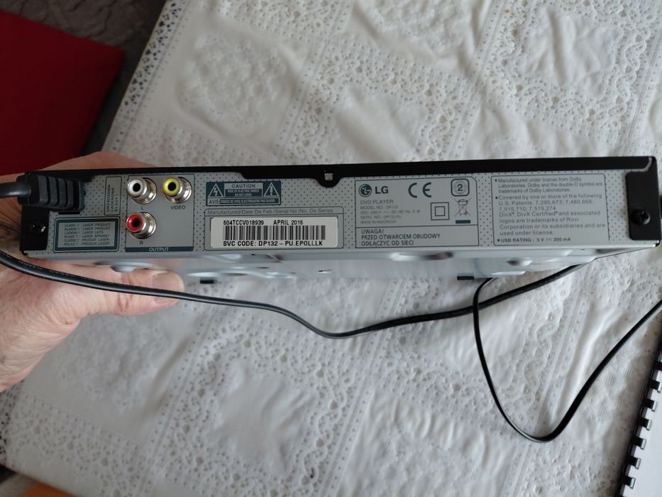 DVD LG DP 132 w pudełku +pilot