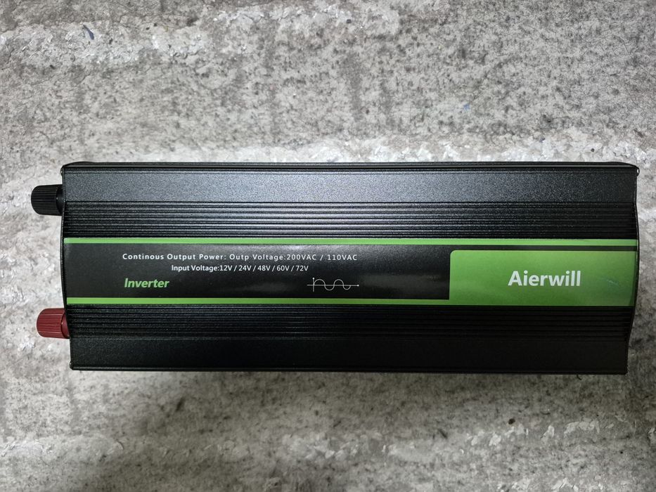 Інвертор Aierwill 12v 
Пікове навантаження 2600w, постійне 1300w
Вихід