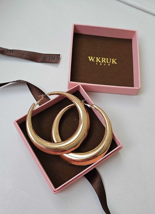 W. KRUK kolczyki złote duże koła