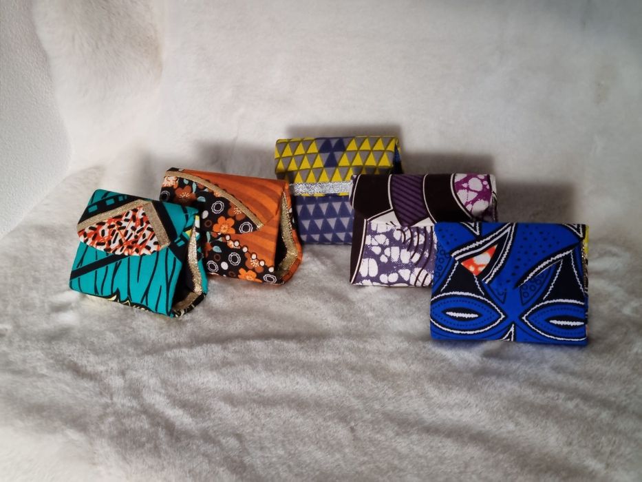 Fitas Cabelo Porta Moeda Necessaire Mini Pochete  C/ Tecido Africano