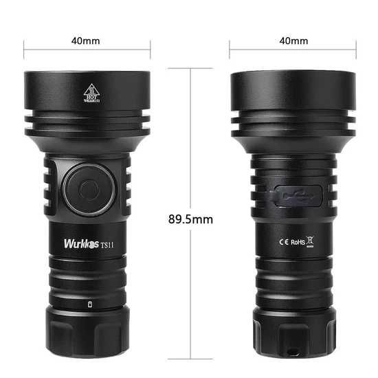 Latarka EDC Wurkkos TS11 USB-C 2000lm RGB + akumulator