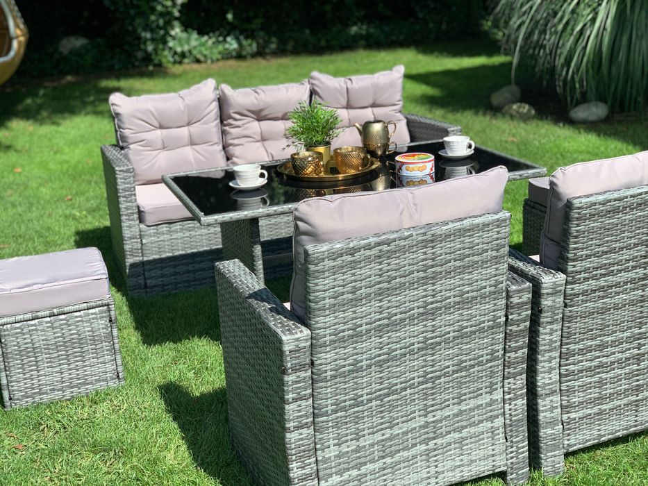 zestaw technorattan Panama stół fotel sofa pufa meble z technorattanu