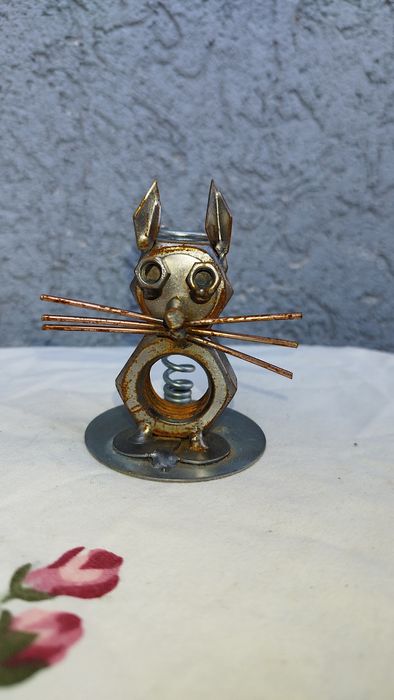 Kot figurka kota ,rękodzieło.