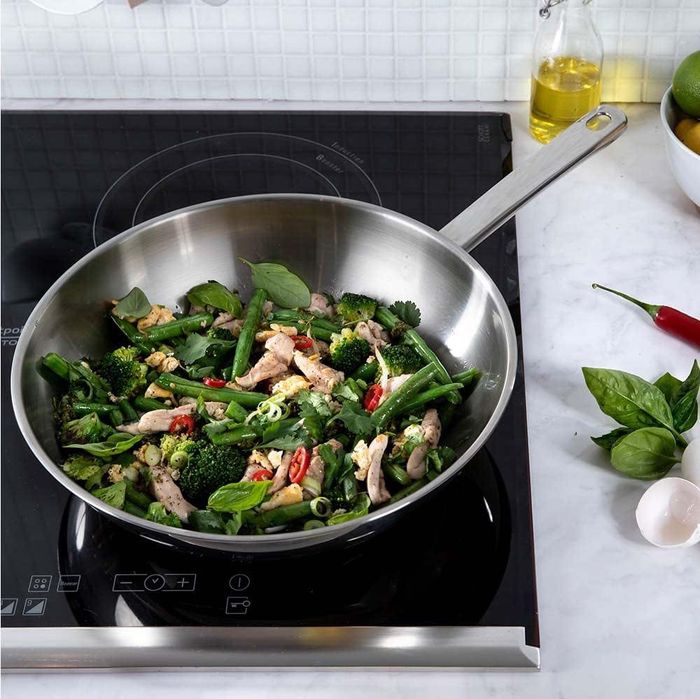 Wok ze stali nierdzewnej 3-warstwowy bez powłoki 28cm