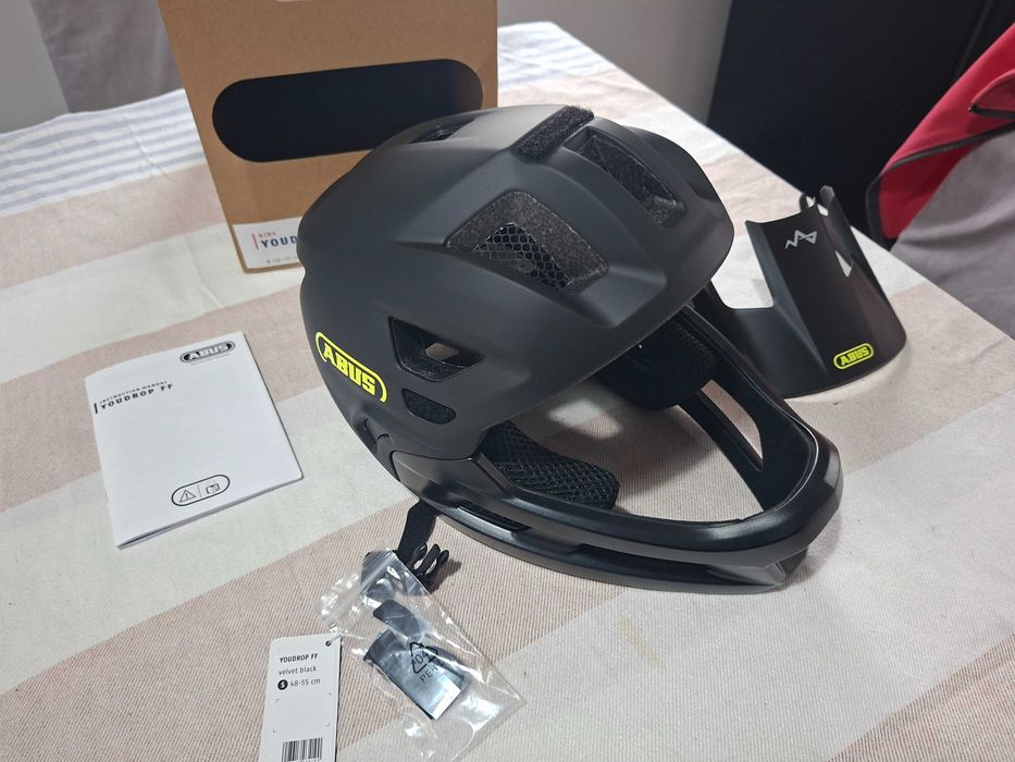 KASK Dziecięcy ABUS YouDrop FF Full Face MTB - czarny S 48-55
