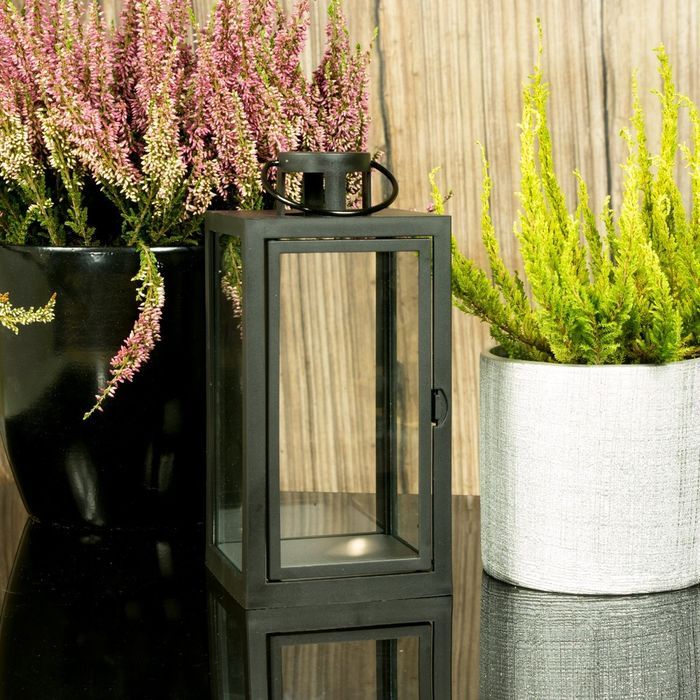 Latarenka dekoracyjna lampion ogrodowa latarnia czarna