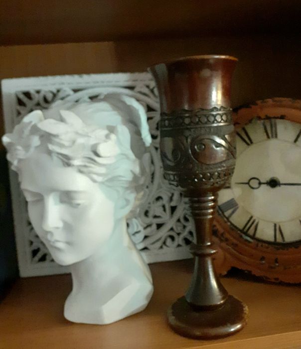 Taça Cálice 28 cm Medieval em madeira decoração Colecionador Gral
