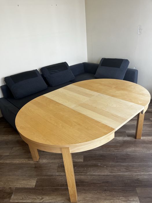 Stół 4 krzesła tapicerowane Ikea bjursta rozkladany