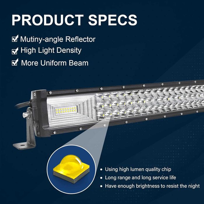 RIGIDON Halogen oświetlenie off-road 127cm LED BAR - 648W 12-24V DC