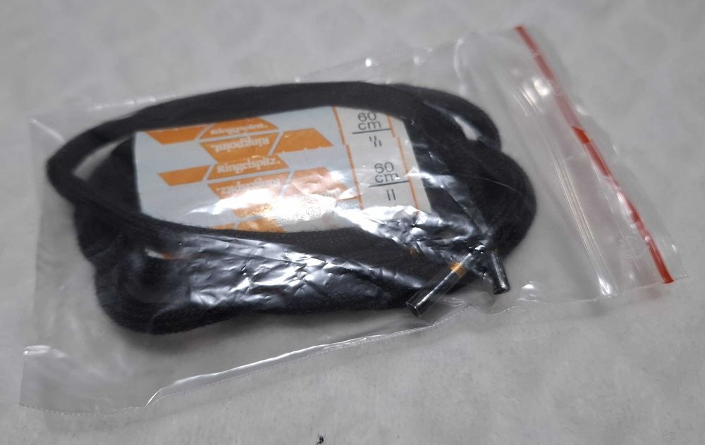 Sznurówki 60cm, okrągłe 5mm, czarne, Ringelspitz, Ringpoint