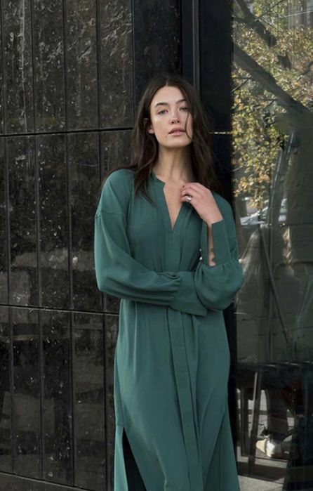 Сукня Lipar з розрізами та асиметрією 52 Зелена