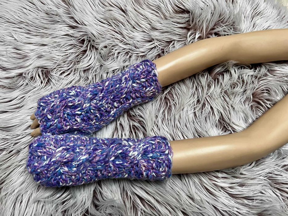 Mitenki rękawiczki bez palców rękodzieło