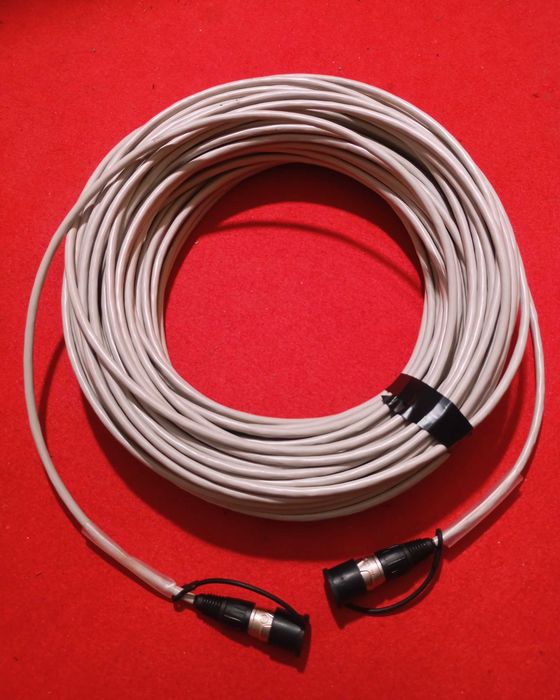 Cabos áudio XLR, DMX, corrente elétrica