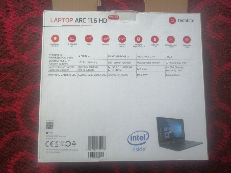 Laptop ARC 11.6 HD Techbite na gwarancji