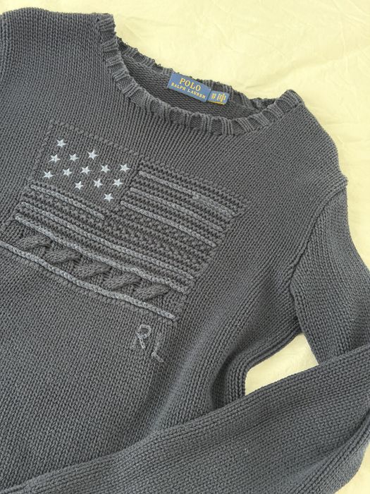 vintage sweter ralph lauren USA flaga